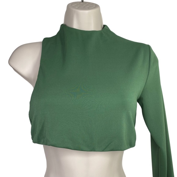 Camila Coelho | NEW Blake Asymmetrical Crop Top in Basil Green Size XS - Picture 3 of 9